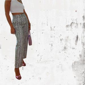 Vintage Choosy Snake Print Faux Leather Pants